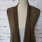 John Paul Richard Crochet Women Vest Sz S Y2K Boho Festival Knit Chiffon Olive Green Photo 1