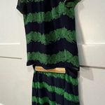 J.Crew 100% SILK CHIFFON | Beanstalk Vine | Navy and Green Matching Set from | 6 Photo 7