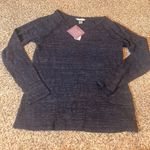 Christopher & Banks  Women's Blue Heathered Long Sleeve Raglan Top‎ Size S NWOT Photo 0