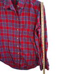 Abercrombie & Fitch  Flannel Shirt Plaid Long Sleeve Button Up Red Blue M Western Photo 8