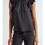 Ulla Johnson  Handmade Kai Ramie black flounce Goth feminine blouse 10 Photo 14