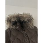 Eddie Bauer  Brown Quilted Parka Hooded Puffer Goose Down Jacket Size XS Warm Photo 5