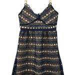 Foxiedox  Hellia Lace A-Line Mini Dress Nude Lining Adjustable Straps Navy S NWT Photo 2