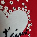 Talbots  VALENTINE'S DAY RED JE' TAIME HEART 3D FLOWER BEAD ACCENTS SWEATER XS Photo 6