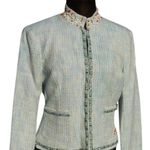 Cache Boucle Tweed Top Jacket Lined Embellished Beads Sequins Stones $198 NWT Photo 2