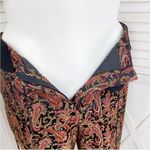 Platinum Stephen Yearick Paisley Pants Brocade Jacquard Straight Leg 14 Black Photo 5