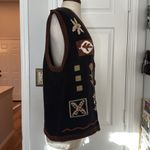 Vintage 90a fall floral embroidered sweater vest Black Size XL Photo 9