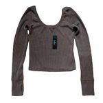 Lulus Brown Ribbed Scoopneck Crop Top New With Tags Size Small Photo 0