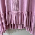 POL  Light Pink Sleeveless Textured Ruffle Hem Babydoll Dress, Size Medium Photo 12