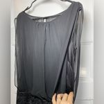 Aidan by Aidan Mattox | Chiffon Blouson Dress with Lace Skirt in Black Size 6 Photo 7