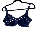 Lands' End  Underwire Navy Blue Polka Dot Bikini Top Swimsuit Bathing Suit  10 Photo 2