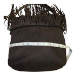 EXPRESS  Black Fringe Crossbody Hobo Bag Faux Suede Boho Western Photo 7