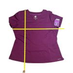 Healing Hands  Purple Label Jordan Mock Wrap Scrub Top Women XL Wine VNeck Pocket Photo 5