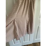 Andthewhy  Deep V Neck Leaf Pattern Maxi Dress‎ Medium Smocked Waist Retro Trad Photo 5