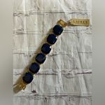 Ralph Lauren VTG Lauren Blue Stone Gold Brass Tone Statement Bracelet NWT 7” Photo 1