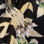 Free People  Sacha Mini Dress Black Floral XS NEW Beaded Plunge Flirty Summer Photo 14