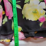 B Darlin B. DARLIN Pleated Black & Pink & Yellow Floral Lined Twee Mini Skirt - 3/4 Photo 6