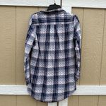 Victoria's Secret Sleep Shirt Flannel Blue Pink Plaid Dot Button Size Small Photo 1