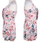 Band of Gypsies Mini Dress Pink Floral S Adjustable Straps Buttons Ruching Photo 4