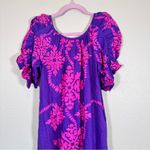 Vintage Hilo Hattie Purple Pink Floral Midi Hawaiian Dress Womens XS Ruffled 90s Photo 4