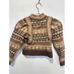 SEA NEW YORK Brown 100% Wool Fair Isle Knit Long Sleeve Sweater Finja sz XS Photo 7