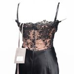 House Of CB . Nikita - Black Satin and Lace Corset Dress. Photo 9
