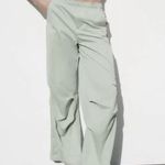 ZARA Womens Size XXL Seafoam Green Nylon Blend Full Length Baggy Pants Trendy Photo 5