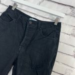 RSQ High Rise Straight Leg Jeans Women’s 27 Black Distressed Denim Button Fly Photo 3