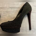 Brian Atwood Fontanne Shoes Gold Red Blue Glitter Heels Platform Black Size 8.5 Photo 2