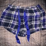 Plaid Pajama Shorts Blue Size M Photo 0