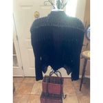 Women's vintage Karen Okada Velvet Sequin Jacket Black/Silver Size M Black Size M Photo 6