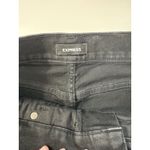 EXPRESS  Black MidRise Skinny Jeans Distressed Raw Hem Size 6 | Grunge Chic | Y2K Photo 3