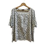 Rails  Roman Snow Leopard Linen Lyocell Tencel Blend Crew Neck Tee Top Size XL Photo 4