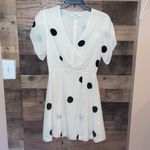 Derek Lam 10 Crosby Ivory & Black Polka Dot V Neck Ruffle Sleeve Dress Photo 3