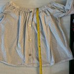 LaBanga Boat Neck Striped Blue/White Top L Tie Sleeves Nautical Preppy Casual Blue Size L Photo 8