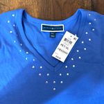 Karen Scott royal blue short sleeve, studded tee short, size PXL, NWT Photo 5