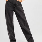 Empyre Tori 90s Carpenter Jeans Size 4 Charcoal Wash Sk8 Wide Leg High Rise Gray Photo 0