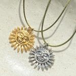 Handmade stainless steel sun boho retro vintage style necklace☀️ Photo 6