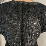 Betsey Johnson Vintage Black Sequin Silk Blouse Photo 3