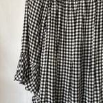 Cute! Beach Lunch Lounge Black &White Checkered Summer Shirt Ruffle‎ Size S/P Photo 9