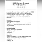 Urban Outfitters NWT Black BDG Charlyee cropped hoodie sweatshirt Size XS Photo 1