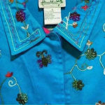Quacker Factory  Beaded and Embroidered Jacket Blue Size Small Photo 1