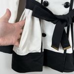 ESCADA Trench Coat Womens Size 36 US Small Black White Belted Military Style Photo 6