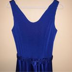 Gunne Sax Jackie O Maxi Blue Satin Sleeveless Dress Gown Vintage McClintock Photo 2