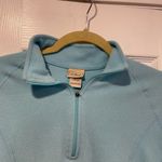 L.L. Bean Size S Aqua Blue Mock Beck Long Sleeve Quarter Zip Pullover Fleece Top Photo 1