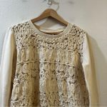 Anthropologie Akemi + Kin Ivory Long Sleeve Top Textured Sequin Size S Photo 2