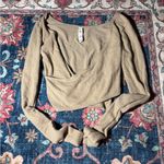 Alo Yoga  Tan Long Sleeve Crop Top Photo 1