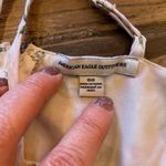 American Eagle Jumpsuit Womens 00 White One-Piece Floral Lattice Trim Wide Leg Photo 3