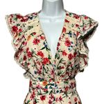 Lovers + Friends Ditsy Floral Tie Wrap Mini Dress Crochet Ruffled Lace V-Neck Photo 5