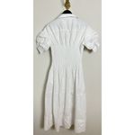CINQ À SEPT Monty Pleated Midi Dress in White Size US 6 Photo 4